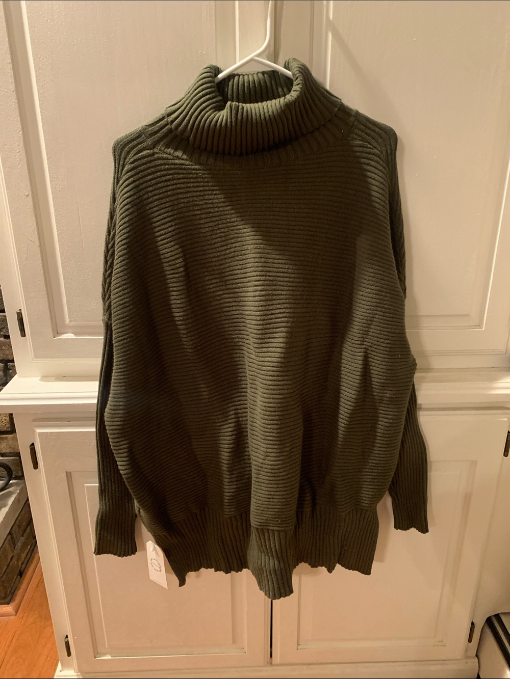 Women's Olive Green Ribbed Turtleneck Sweater NWT
